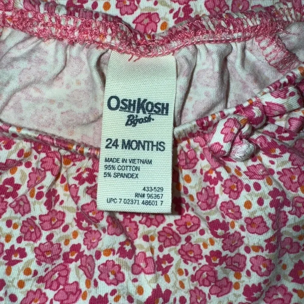 OshKosh Floral Dress Girls 24 Mo Tunic Top Shirt Cute Long Sleeve Playful Fall